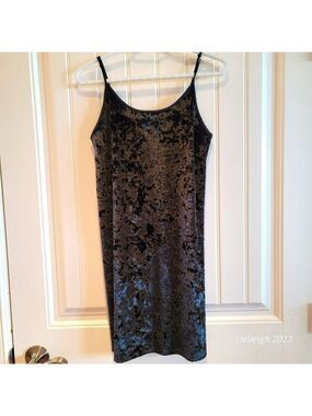 Victoria’s Secret Black Velvet Slip Dress